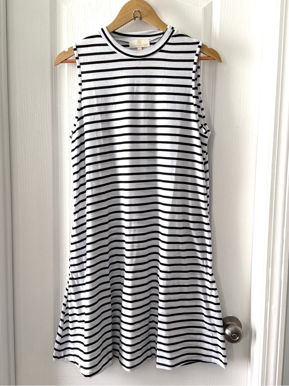 Simply Southern Black & White Striped Tank Dress Size M